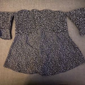 Express black and white blouse